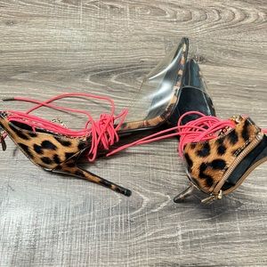 Miss Lola lace up heels. Size 9